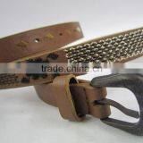 2.0 cm Widthe Brown High Quanlity PU Fashion Embroidered Belt for Girls thumbnail-1