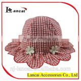 2016 new style Baby pink check bucket hats