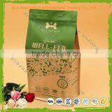 Custom Printed Quad Seal Flat Bottom Kraft Paper Brown Food Resealable Bags