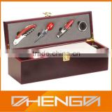 Best Sell factory custom made red leather wine storage box for gift (ZDS-F375)