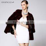 Wholesale Purple Denmark Mink Fur Coat With Factory Price thumbnail-3