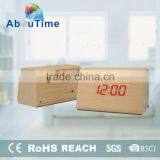 2016 Customized Cheap Fashion Rpolygon Funny LED Wooden Table Clcok thumbnail-1