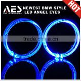 LED head lamp double colorful angel eye ring for car flashing