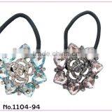 Silver Crystal Elastic Hair Band Ponytail Holder thumbnail-1