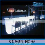 2016 Hot Sale Led Light up Glowing Plastic Counter Table for Hotel Furniture