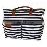 Stylish Canvas Baby Diaper Bag With Changing Pad Diaper Tote Bag thumbnail-1