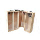 Natural Pine Wooden Wine Box for Single, Two, Three or More Bottles thumbnail-1