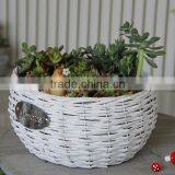 Handmade wicker woven flower pot garden flower basket