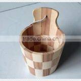 2015 high quality hot sell decorative handmade unfinished wooden barrel with handle