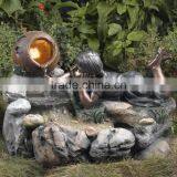 Large Outdoor Garden Copper Sculptures Metal Craft Child Water Fountain Statues thumbnail-2