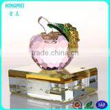 Gold Leaves Glass Apple With Mirror Base for Car Decoration thumbnail-2