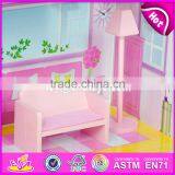 New Style 3 Floor Girls Pretend Play Wooden Dollhouse Cottage W06A224 thumbnail-4