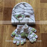 Hot Sell Fashion Embroidery Knitted Hat Suit With Scarf And Gloves thumbnail-3