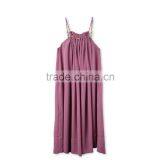 Latest Childern Lilac Gathered Neckline Colorful Beads Kids Beautiful Model Frock Neck Design Dresses HSd5107 thumbnail-4