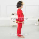 2015 Kids Halloween Clothing Designer 100%cotton Pumpkin Appliqued Outfit Chevron Ruffle Pant thumbnail-6