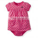 Wholesale high quality 100% cotton polka dot sun suit dress baby girl romper for kids little dress