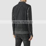 Custom Jacket Leather Sleeves Mens Plain Denim Jacket for Men thumbnail-3