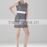 Elegant Simple Top Dress Gridiron Pattern Ladies Smart Casual Dress SR-D9780 thumbnail-4