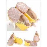 Wholesaler Shoes Stock for New Born Baby Sequines Yellow Pink Easy Wear Child Shoe thumbnail-1