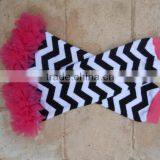 Wholesale Knit Cotton Baby Leg Warmers Grey and White With Grey Chiffon Ruffles thumbnail-5