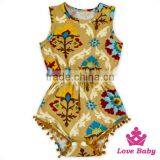 2LLY-090 Lovebaby Punjabi Suits Online Printed Pattern Sleeveless Pom Pom Romper thumbnail-5