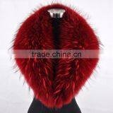 Myfur Top Quality Custom Order Natural Color Raccoon Fur Trim Collar thumbnail-2
