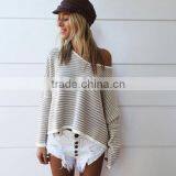 Runwaylover Hot Sale Ladies Stripe Loose Style Sweater Oem Service thumbnail-1