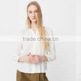 HOT SALE Nice Long Sleeve With Buttoned Cuff,women Openwork Trims Blouse thumbnail-3