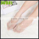 Women Summer Thin Five Finger Silk Boat Socks ,lady Invisible Low Cut Out Toe Socks thumbnail-2
