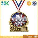 Zinc Alloy Metal Sports Souvenir Basketball Medals With Ribbon thumbnail-1