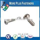 Taiwan M3 M12 M4-0.7 x 14mm DIN 7985 Phillips Drive Pan Head Grade A2 Stainless Steel Machine Screw With Hex Double Lock Washer thumbnail-5