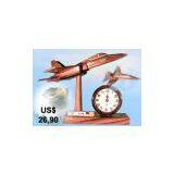 Thailand Wooden Airplane Clock thumbnail-1