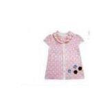 ODM Light Pink Cap Sleeve Dotted Zipper Knitted Baby Coats , Children Sweater Lapel Dress thumbnail-1