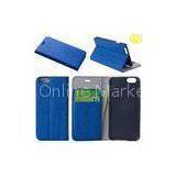 Blue Lightweight Cell Phone Protective Covers PU Leather With Card Holder thumbnail-1