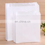 Wholesale flat bottom white paper bag custom greaseproof packaging paper bags for snack food