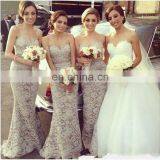 Real Pictures Gray Elegant Sweetheart Sleeveless Backless Mermaid Floor Length Bridesmaid Dress Patterns thumbnail-1