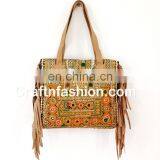 BOLSO DE FRANCIA INDIAN BANJARA-Vintage Banjara Handbag Leather Fringe Handbag- Genuine Leather Hand Bag Banjara Gypsy Tote Bags thumbnail-5