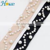 New Arrival Ribbon Trimming Decorative Lace Trim With Pearls for Garment thumbnail-4