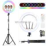 Tik Tok Ring Light 18 Inch Rgb Color LED Dimmable Light Photography Remote Control Selfie Ring Lamp With 2.1m Tripod thumbnail-3