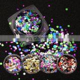 Individual Packing Mix Color and Size Round Shaped Thin Nail Glitter Sequins Slice Nail for Nail Art