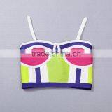 2015 Summer New Fashion Ladies Rayon Knitted Stretch Deep Strap Cute Sey Bandage Bustier Crop Tops thumbnail-3