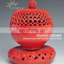 Chinese Ceramic Red Incensory