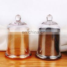 Wholesale Luxury Custom Empty Matte Black Candle Holder Metal Frosted Glass Soy Candles Jars With Wooden Lids In Bulk thumbnail-4