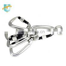 Best Selling Aluminum Alloy Steel D Shape Locking Hanging Rock Climbing 4KN Hook Carabiner for Dog Leashes thumbnail-1