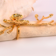 Plum Blossom Iron Metal Napkin Ring Napkin Buckle For Wedding thumbnail-5