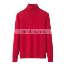 Wholesale 100% Pure Knit Cashmere Sweater Tops Fashionable Inner Mongolia Erdos Turtleneck Casual Winter Style Front Logo Solid thumbnail-1