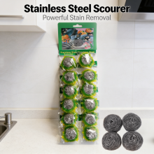 12pcs Pack Stainless Steel Scourer Kitchen Cleaning Ball thumbnail-3