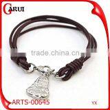 Wholesale Leather Engravable Bracelets With Pendant Mens Leather Bracelet thumbnail-3