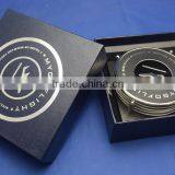 New Business Fashion Metal Cup Coaster With Wooden Base, Set of 4pcs in Gift Box