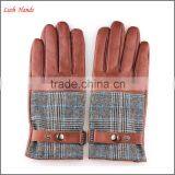 2015 Men's Fashion Nappa Sheep Plover Case Cloth Leather Gloves thumbnail-1
